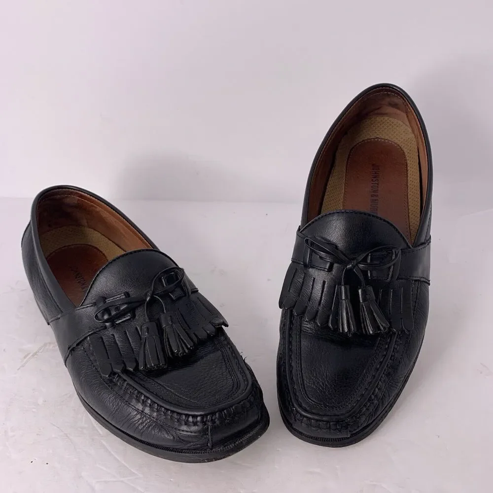 Johnston & Murphy Argon II Loafer 20-0593‎ Tassel Black Leather shoes Men's 11 M